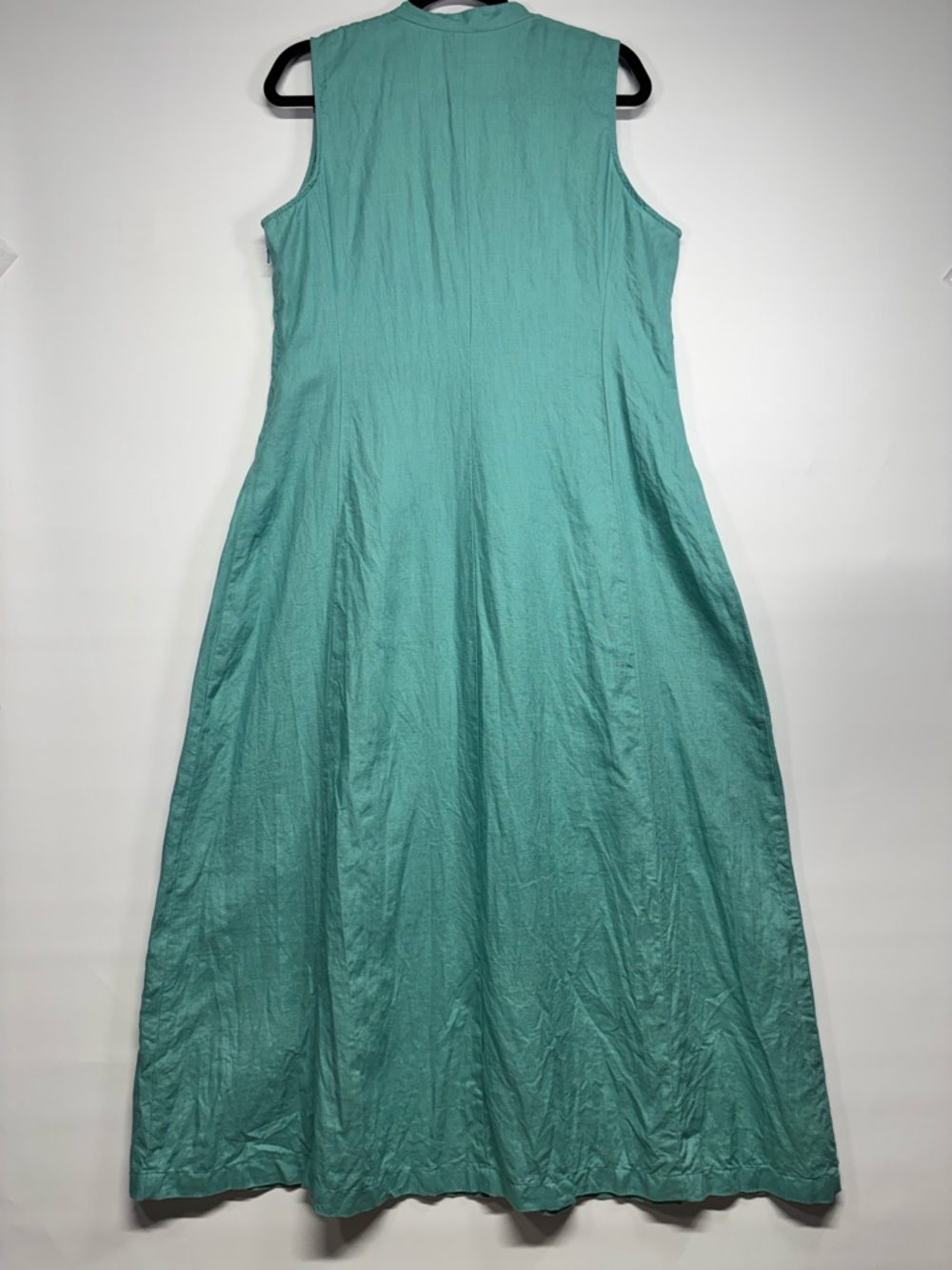 ✨J. Jill 100% Line Pintuck Sleeveless Teal Maxi Dress Size M - Picture 3 of 11